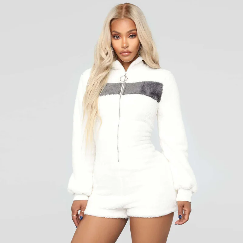 2019 New Year Jumpsuits Women Long Sleeve Wool Winter Warm Lady Shorts Rompers Playsuit Casual Female White Jumpsuit Overalls
2019 New Year Jumpsuits Women Long Sleeve Wool Winter Warm Lady Shorts Rompers Playsuit Casual Female White Jumpsuit Overalls
