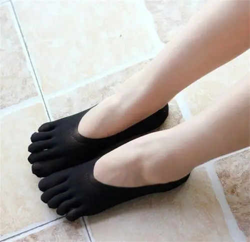 Summer Women Sock Slippers Casaul Solid Seamless Low Cut Crew Ankle Five Finger Toe 1Pair | Женская одежда