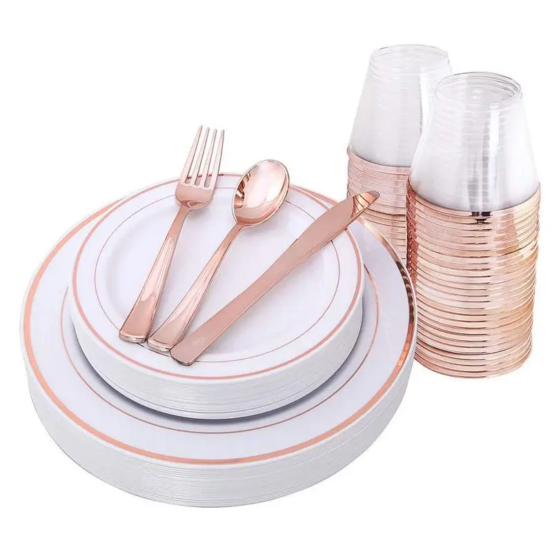 9oz Disposable rose gold edge transparent plastic cups Tourist camping wedding party disposable plastic cups
9oz Disposable rose gold edge transparent plastic cups Tourist camping wedding party disposable plastic cups
