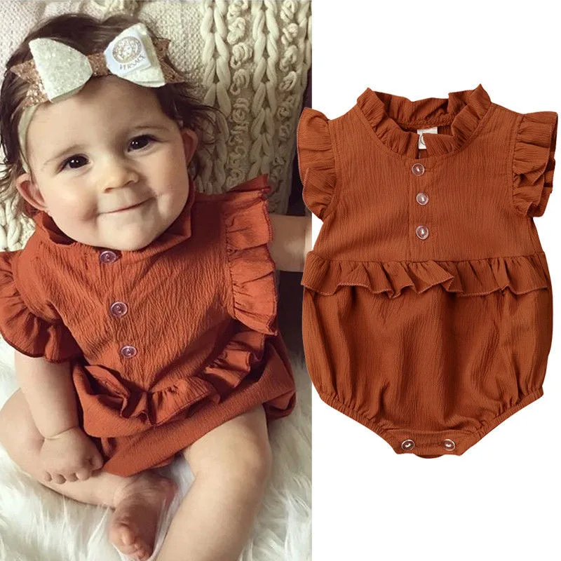 Newborn Baby Clothes Infant Girls Summer Chiffon Romper Kids Ruffle Button Sleeveless Romper Baby Casual Jumpsuit Clothing
Newborn Baby Clothes Infant Girls Summer Chiffon Romper Kids Ruffle Button Sleeveless Romper Baby Casual Jumpsuit Clothing