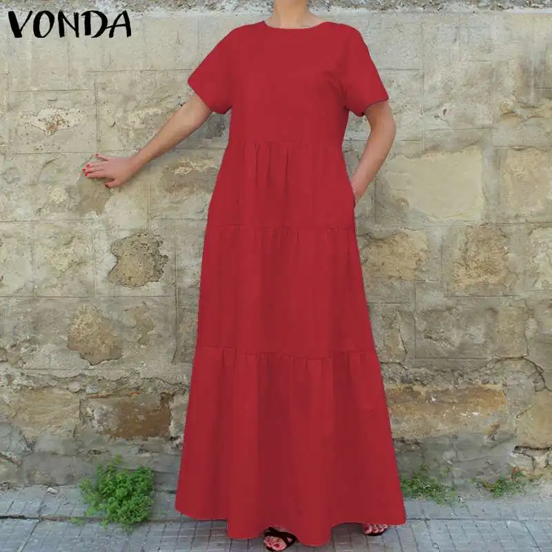 VONDA 2019 Women Summer Dress Vintage Short Sleeve Black Long Maxi Dresses Line-A Pleated Vestido Beach Party Plus Size Sundress
VONDA 2019 Women Summer Dress Vintage Short Sleeve Black Long Maxi Dresses Line-A Pleated Vestido Beach Party Plus Size Sundress