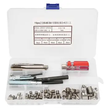 116Pcs/set Stainless Steel Wire Screw Sleeve Thread Repair Insert Kit Tool Set fasteners New
116Pcs/set Stainless Steel Wire Screw Sleeve Thread Repair Insert Kit Tool Set fasteners New