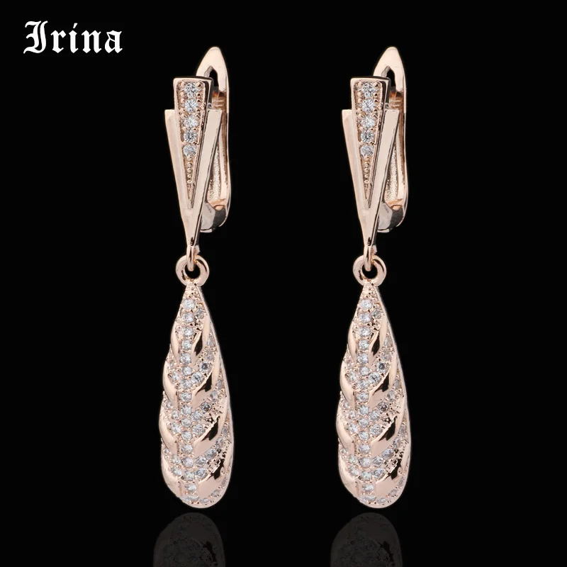 Irina 585 Elegant AAA Cubic Zirconia Water Drop Dangle Earrings For Bridal Rose Gold Color Micro insert Romantic Dangle Earrings
Irina 585 Elegant AAA Cubic Zirconia Water Drop Dangle Earrings For Bridal Rose Gold Color Micro insert Romantic Dangle Earrings