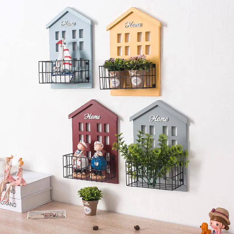 Wood House Iron Wall Hanging Basket Storage Holder Shelf Display Board Vintage Home Bedroom Kids Room Wall Decorations 22*9*31cm
Wood House Iron Wall Hanging Basket Storage Holder Shelf Display Board Vintage Home Bedroom Kids Room Wall Decorations 22*9*31cm