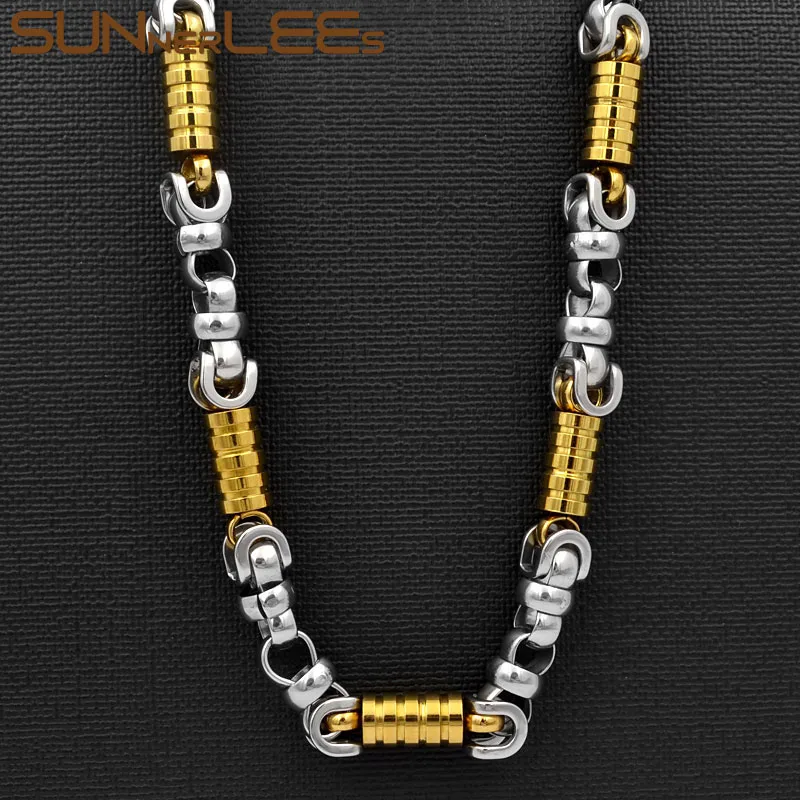 SUNNERLEES Fashion Jewelry Stainless Steel Necklace 8mm Geometric Link Chain Silver Gold Color Men Women Gift SC121 N
SUNNERLEES Fashion Jewelry Stainless Steel Necklace 8mm Geometric Link Chain Silver Gold Color Men Women Gift SC121 N