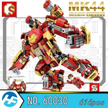 

Hulkbuster MK44 armor Iron Man Avengers Super Hero Building Blocks Bricks Compatible legoinset 76105 Sembo 60030 Model toy