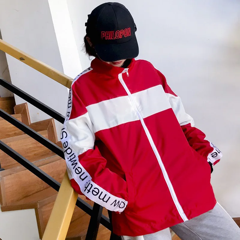 #5601 Spring Summer Hip Hop Jacket Windbreaker Women Harajuku Streetwear Loose Outerwear Thin Ladies Coats Red/Black/Grey/Purple
#5601 Spring Summer Hip Hop Jacket Windbreaker Women Harajuku Streetwear Loose Outerwear Thin Ladies Coats Red/Black/Grey/Purple