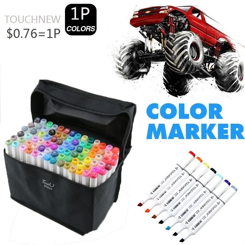 1PCS Touchnew color art marker alcohol based marker drawing pen set manga dual headed art design sketch marker pens
1PCS Touchnew color art marker alcohol based marker drawing pen set manga dual headed art design sketch marker pens
