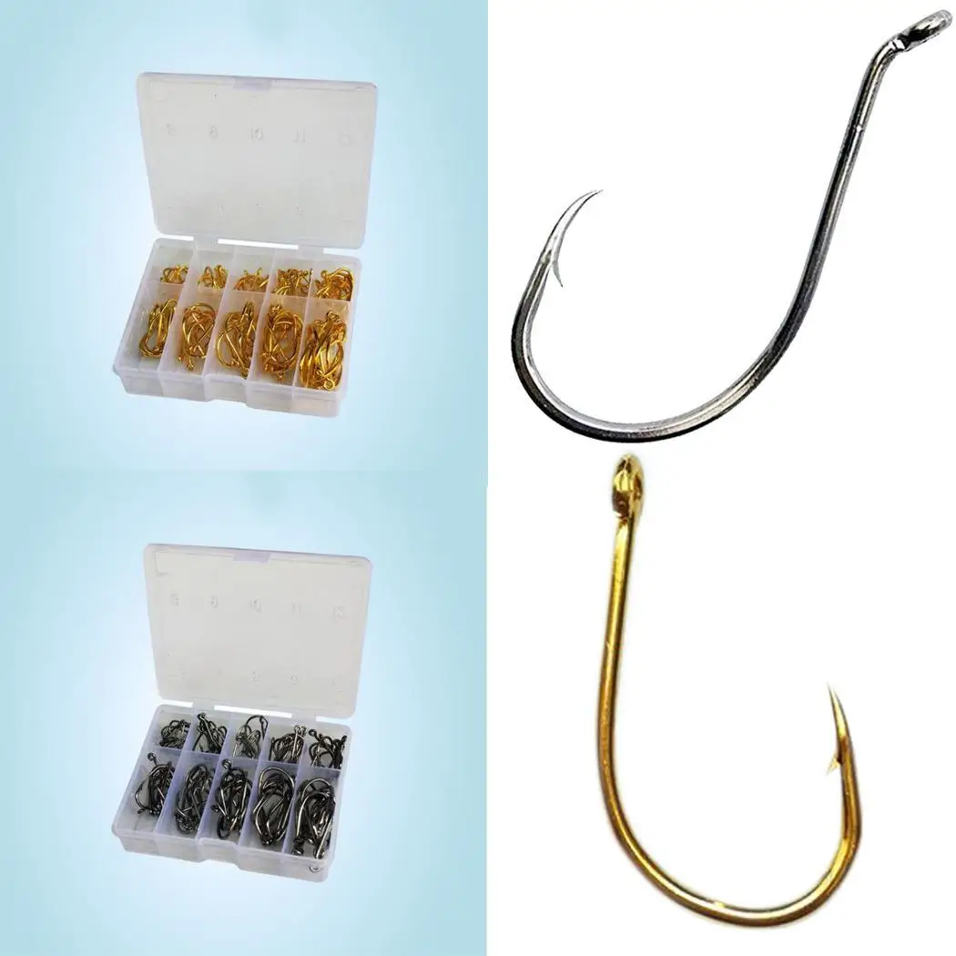 100 Pcs/Box Fishing Hook Set with Holes Perforated Hook Fishing Gold, Black Gear Supplies
100 Pcs/Box Fishing Hook Set with Holes Perforated Hook Fishing Gold, Black Gear Supplies