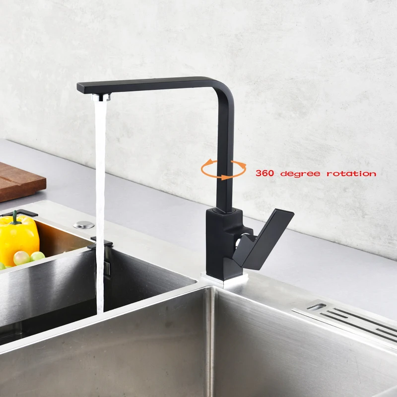 Black Painting Kitchen Faucet 360 Rotate Black Mixer Faucet for Kitchen Rubber Design Hot and Cold Deck Mounted Crane for Sinks
Black Painting Kitchen Faucet 360 Rotate Black Mixer Faucet for Kitchen Rubber Design Hot and Cold Deck Mounted Crane for Sinks