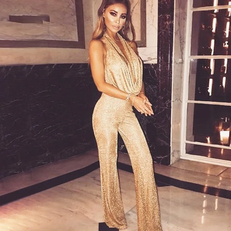 Shining Sexy Jumpsuit Women Halter Backless Bodycon Long Jumpsuit Elegant Summer Party Playsuit Sexy Club Overalls For 2019
Shining Sexy Jumpsuit Women Halter Backless Bodycon Long Jumpsuit Elegant Summer Party Playsuit Sexy Club Overalls For 2019