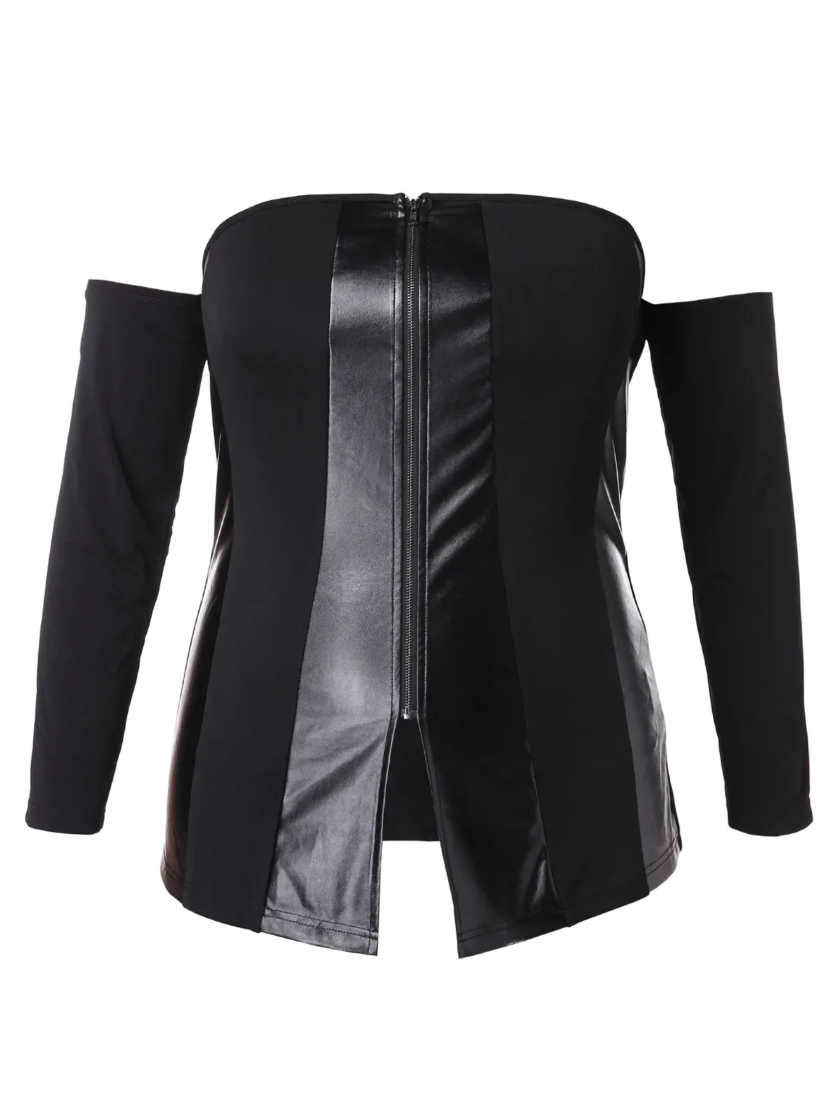 Wipalo Women Plus Size 5XL Off Shoulder Zip Up Leather Spliced Top Spliced Ladies Tops Casual PU Patchwork Tops Spring Clothing
Wipalo Women Plus Size 5XL Off Shoulder Zip Up Leather Spliced Top Spliced Ladies Tops Casual PU Patchwork Tops Spring Clothing