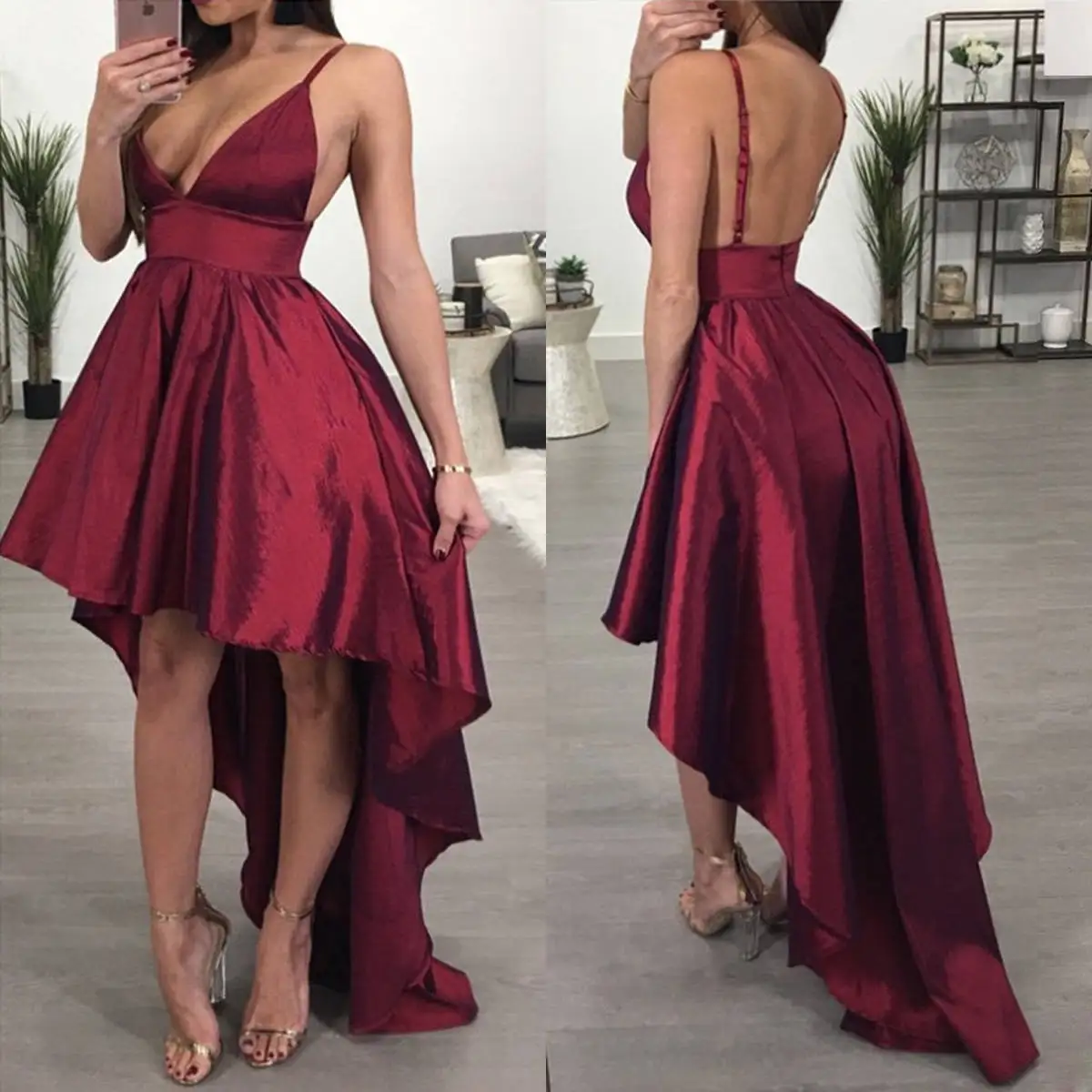 Trendy Women dress backless V-neck solid sleeveless cotton irregular Sexy Party Dresses one pieces
Trendy Women dress backless V-neck solid sleeveless cotton irregular Sexy Party Dresses one pieces