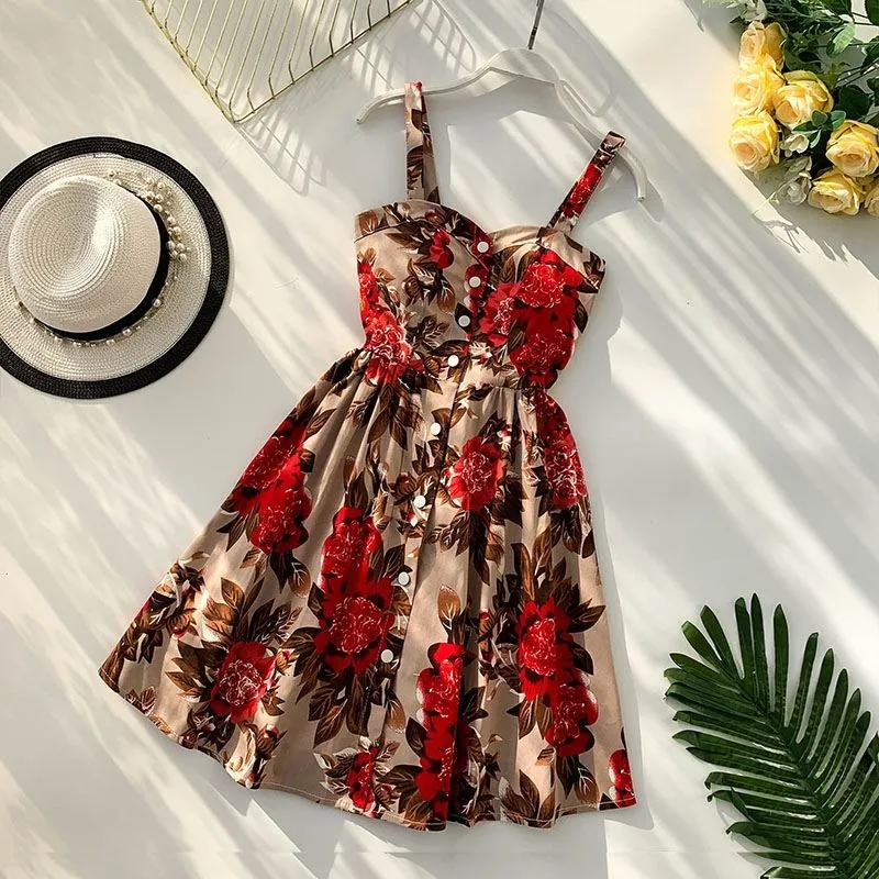 Spaghetti Strap Sexy Dress Sleeveless Women V Neck Summer Dress Vintage Floral Dot Printed Slim A-Line Party Dresses Robe
Spaghetti Strap Sexy Dress Sleeveless Women V Neck Summer Dress Vintage Floral Dot Printed Slim A-Line Party Dresses Robe