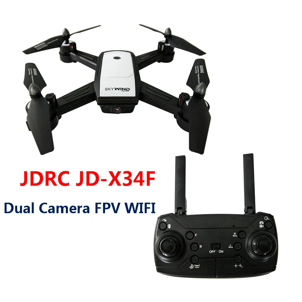 

New Arrival JDRC JD-X34F JDX34F WIFI FPV With 2MP Dual Camera Optical Flow Positioning Foldable RC Drone Quadcopter RTF VS JD20