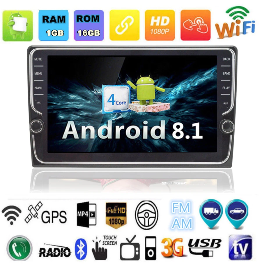 Quad Core Android 8.1 1G RAM 16G ROM WIFI Network 8" Car GPS 2 din Universal Car No DVD Radio player 1080P BT DAB Mirror Link
Quad Core Android 8.1 1G RAM 16G ROM WIFI Network 8" Car GPS 2 din Universal Car No DVD Radio player 1080P BT DAB Mirror Link