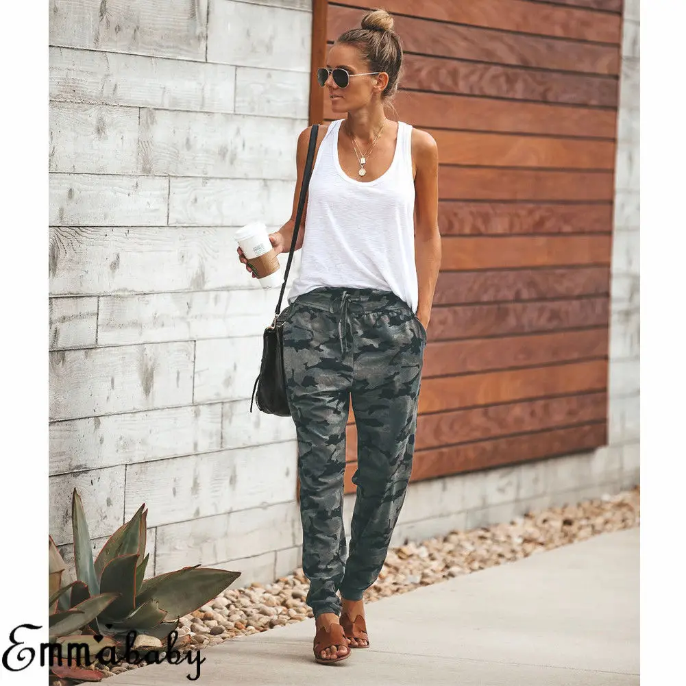 Women Camouflage Pants Camo Casual Cargo Joggers Military Army Harem Trousers Loose Elastic Waist Lace-up Trouser
Women Camouflage Pants Camo Casual Cargo Joggers Military Army Harem Trousers Loose Elastic Waist Lace-up Trouser