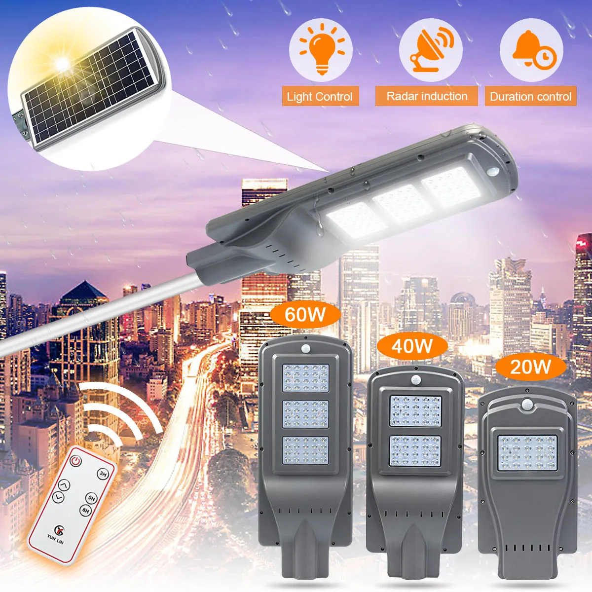 Sumxi 20W 40W 60W Outdoor Waterproof Solar Street Light LED Radar Sensor Lamp Wall Street Path Light For Garden With Controller
Sumxi 20W 40W 60W Outdoor Waterproof Solar Street Light LED Radar Sensor Lamp Wall Street Path Light For Garden With Controller