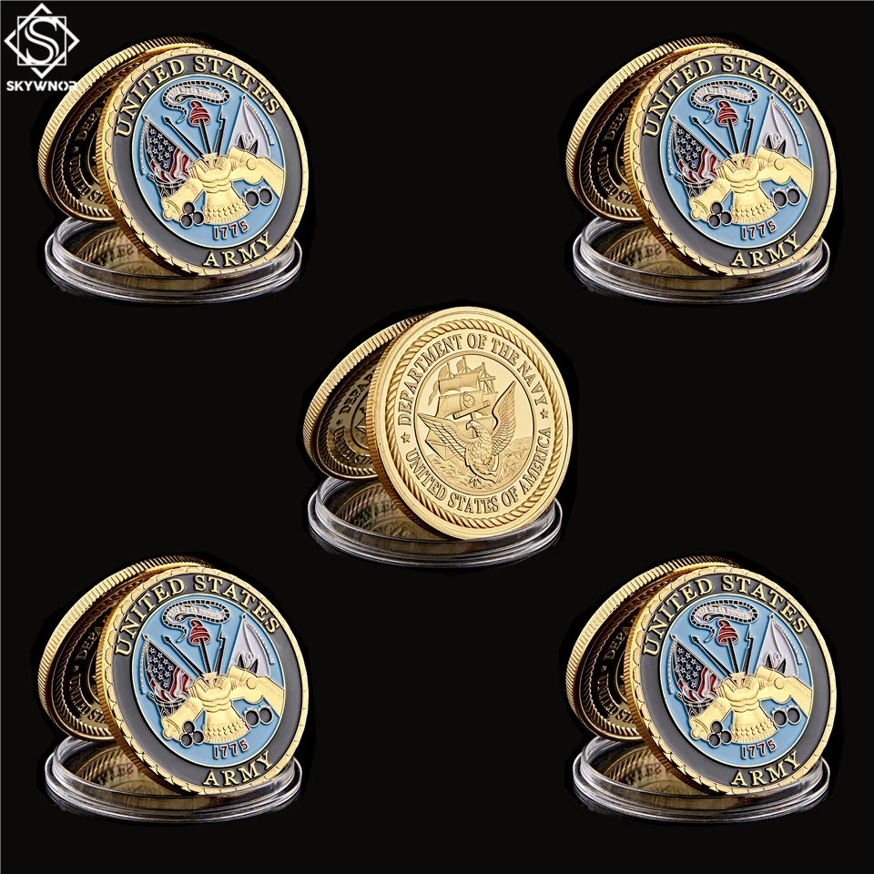 5PCS USA Military Department of The Navy Marine Corps Gold Challenge Coin Medallion Token
5PCS USA Military Department of The Navy Marine Corps Gold Challenge Coin Medallion Token
