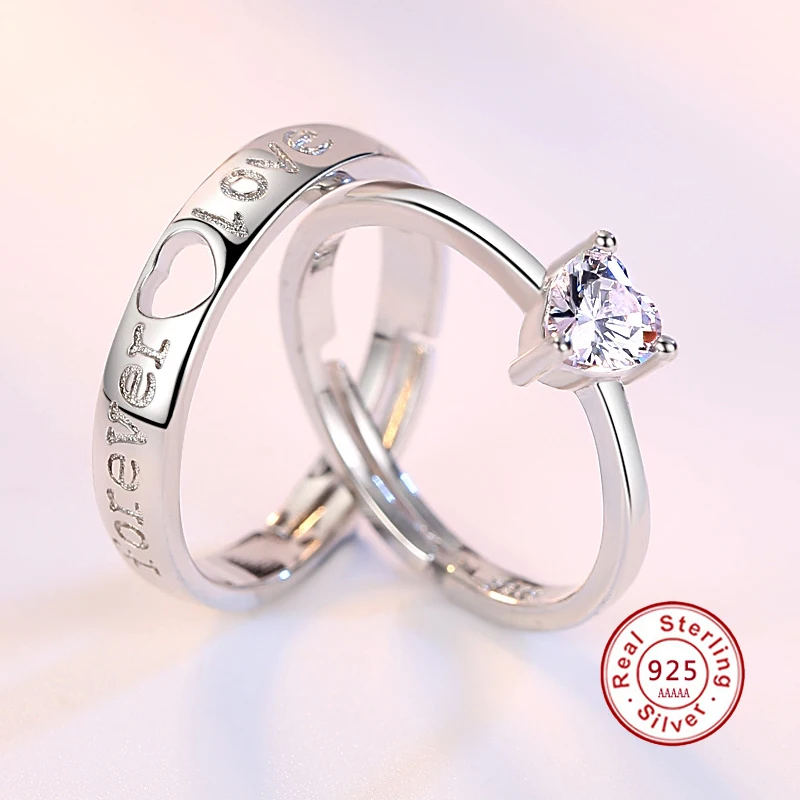 100% 925 Sterling Silver Couple Lovers Delicate Crystal Open Rings For Women Men Romantic Adjustable Jewelry Gift JN0347
100% 925 Sterling Silver Couple Lovers Delicate Crystal Open Rings For Women Men Romantic Adjustable Jewelry Gift JN0347