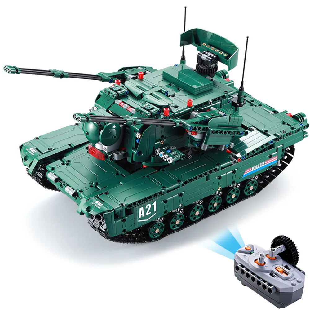 1498PCS Cada Double E RC Tank with Motor Box Power Function Building Blocks Bricks Military War M1A2 DIY Enlighten Toys for Boys
1498PCS Cada Double E RC Tank with Motor Box Power Function Building Blocks Bricks Military War M1A2 DIY Enlighten Toys for Boys
