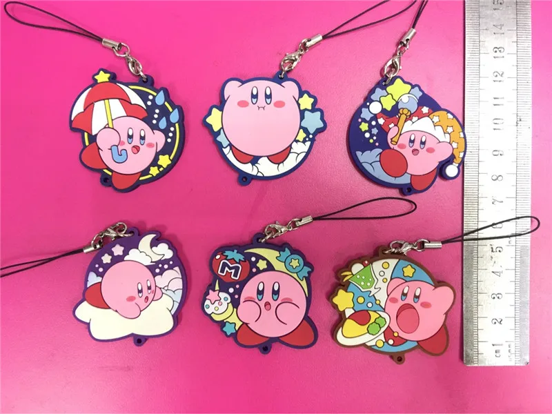 6 pcs/set kirby keychain toy Kirby Popopo action figure phone straps key ring bag pendant for gift party supplies
6 pcs/set kirby keychain toy Kirby Popopo action figure phone straps key ring bag pendant for gift party supplies