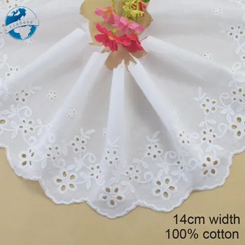 14cm width 100% Cotton embroid lace sewing ribbon guipure trim fabric warp knitting DIY Garment Accessories african lace#3310
14cm width 100% Cotton embroid lace sewing ribbon guipure trim fabric warp knitting DIY Garment Accessories african lace#3310