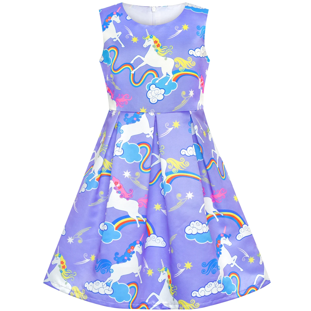 Girls Dress Purple Unicorn Rainbow Pleated Halloween 2019 Summer Princess Wedding Party Dresses Girl Clothes Pageant 
Girls Dress Purple Unicorn Rainbow Pleated Halloween 2019 Summer Princess Wedding Party Dresses Girl Clothes Pageant