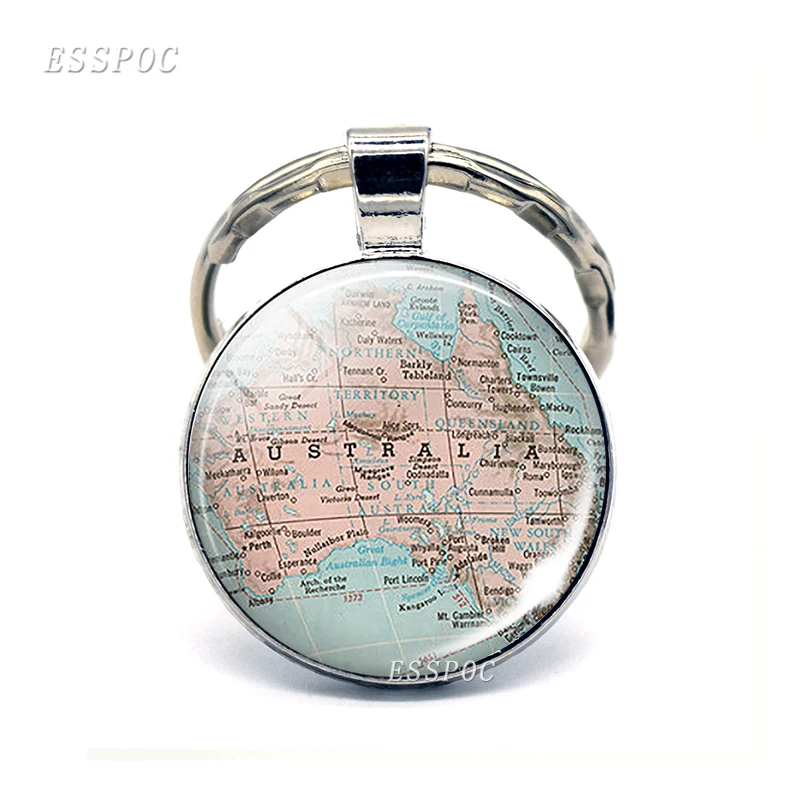 Australia Map Glass Cabochon Pendant Keychain New Zealand Map Dome Keyring Fashion Souvenir Jewelry Gift For Women Men
Australia Map Glass Cabochon Pendant Keychain New Zealand Map Dome Keyring Fashion Souvenir Jewelry Gift For Women Men