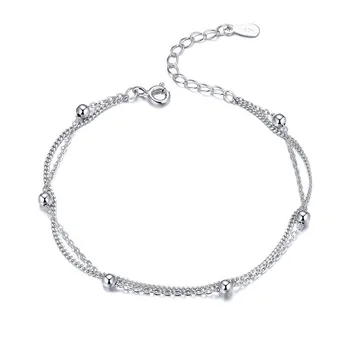925 Silver Chain Bracelet Women Round Beads Double Layers Link Chain Bracelets Female Sterling Silver Jewelry 2019 Scb131
925 Silver Chain Bracelet Women Round Beads Double Layers Link Chain Bracelets Female Sterling Silver Jewelry 2019 Scb131