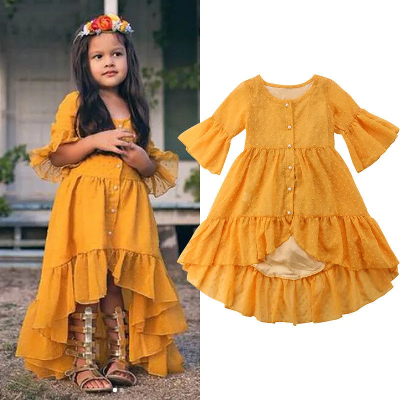 Toddler Kid Baby Girl clothes Button Boho round neck three quarters sleeve Ruffle Princess Party Beach cotton Dresses one pieces
Toddler Kid Baby Girl clothes Button Boho round neck three quarters sleeve Ruffle Princess Party Beach cotton Dresses one pieces