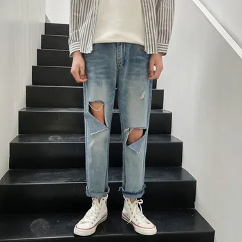Summer Jeans Men Fashion Washed Casual Straight Torn Hole Denim Pants Man Streetwear Hip Hop Loose Cowboy Trousers Male Clothes
Summer Jeans Men Fashion Washed Casual Straight Torn Hole Denim Pants Man Streetwear Hip Hop Loose Cowboy Trousers Male Clothes