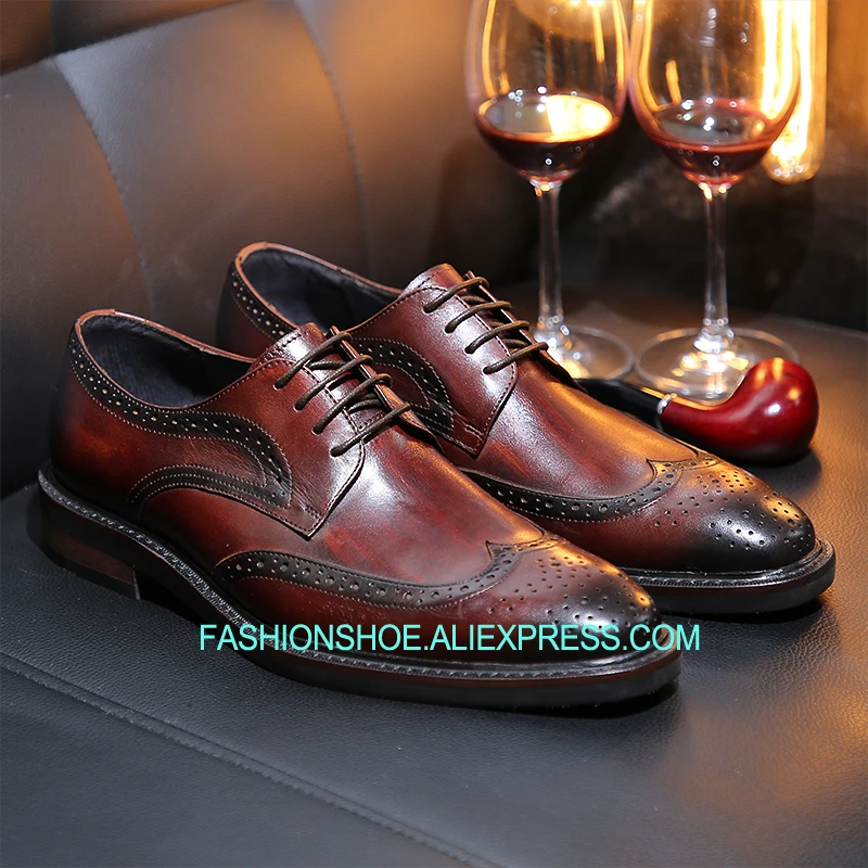 Handmade Brogue Shoes Hombre Sapatos Carved Derby Dress Shoes Flat heel Full Grain Leather Men Business Shoe
Handmade Brogue Shoes Hombre Sapatos Carved Derby Dress Shoes Flat heel Full Grain Leather Men Business Shoe