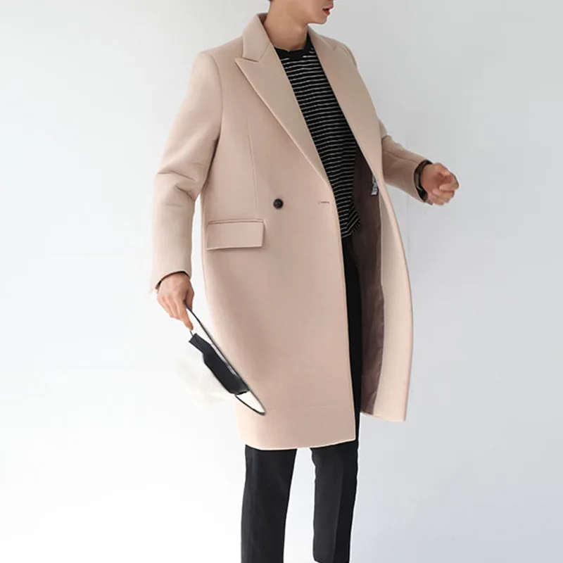 Casual Fashion Long Wool Coat Slim Turn Down Collar Wool Blend Coat and Jacket Pockets Single Breasted Men Coats Autumn Winter
Casual Fashion Long Wool Coat Slim Turn Down Collar Wool Blend Coat and Jacket Pockets Single Breasted Men Coats Autumn Winter