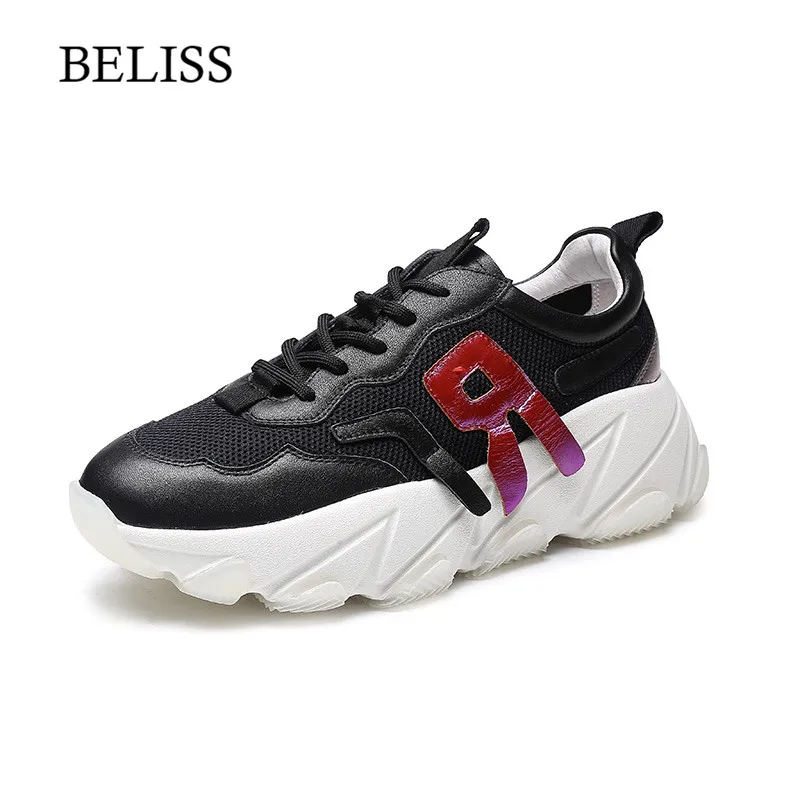 BELISS Genuine Leather Running Shoes Women Round Toe Fashion Flats Female Platform Sneakers Lace Up Laides Casual Shoes P43
BELISS Genuine Leather Running Shoes Women Round Toe Fashion Flats Female Platform Sneakers Lace Up Laides Casual Shoes P43