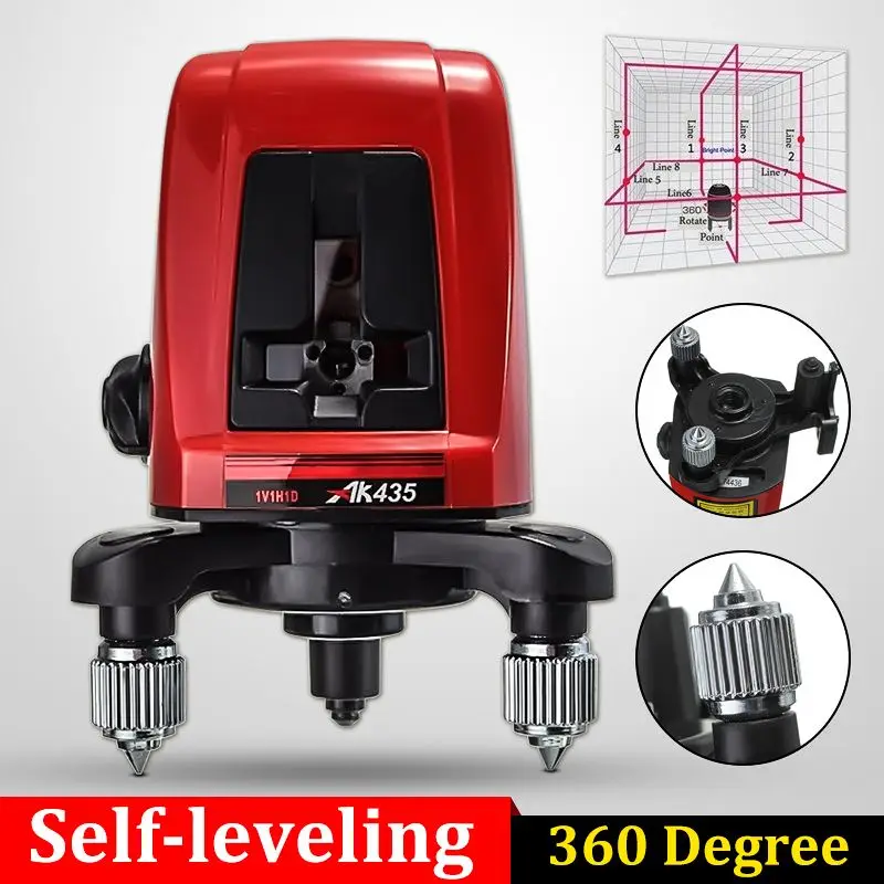 2 Line 1 Point Laser Level Automatic Self Leveling 360 Degree Vertical Horizontal Cross Red Laser Line Outdoor Indoor w/Bag
2 Line 1 Point Laser Level Automatic Self Leveling 360 Degree Vertical Horizontal Cross Red Laser Line Outdoor Indoor w/Bag