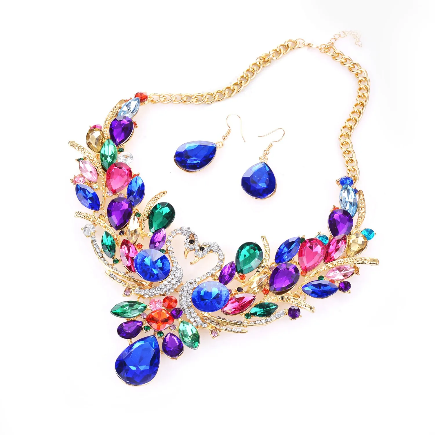 Bridal Jewelry Sets Gold Color Swan Pendant Necklace Women Gift Party Wedding Prom Necklace Earring Accessories
Bridal Jewelry Sets Gold Color Swan Pendant Necklace Women Gift Party Wedding Prom Necklace Earring Accessories
