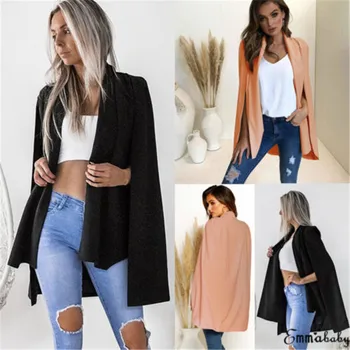 Fashion Autumn Women Jackets Work Office Lady Suit Slim None Button Business female Poncho Cape Coat
Fashion Autumn Women Jackets Work Office Lady Suit Slim None Button Business female Poncho Cape Coat
