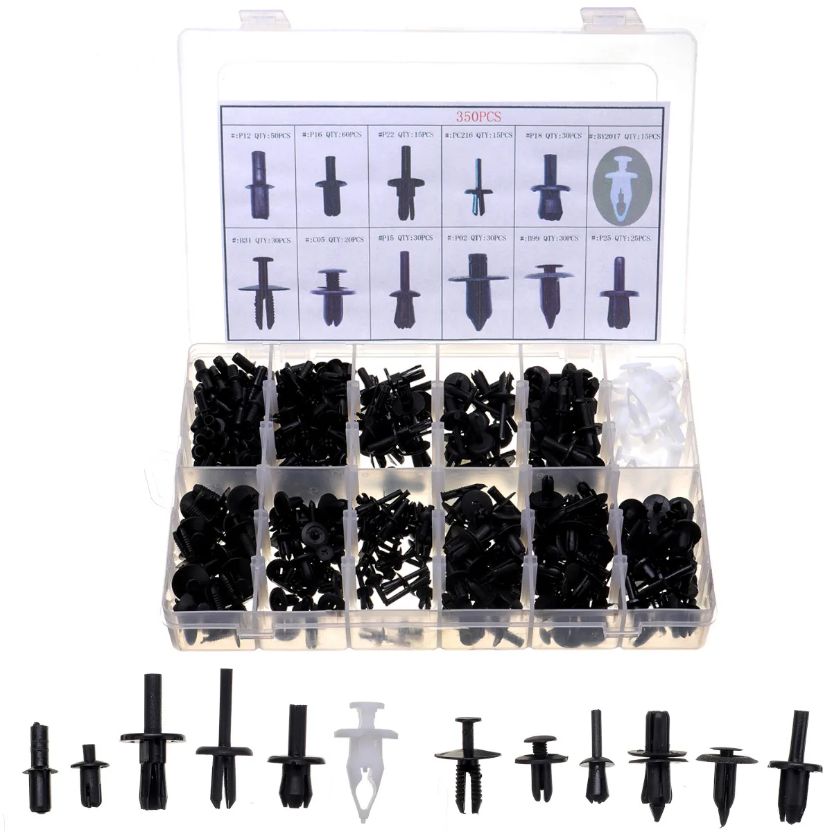 350pcs Door Panel Clips Push Pin Rivet Trim Fasteners Car Body Interior Fixed Clamps For Volvo/BMW/GM/Ford/Toyota/Honda 
350pcs Door Panel Clips Push Pin Rivet Trim Fasteners Car Body Interior Fixed Clamps For Volvo/BMW/GM/Ford/Toyota/Honda