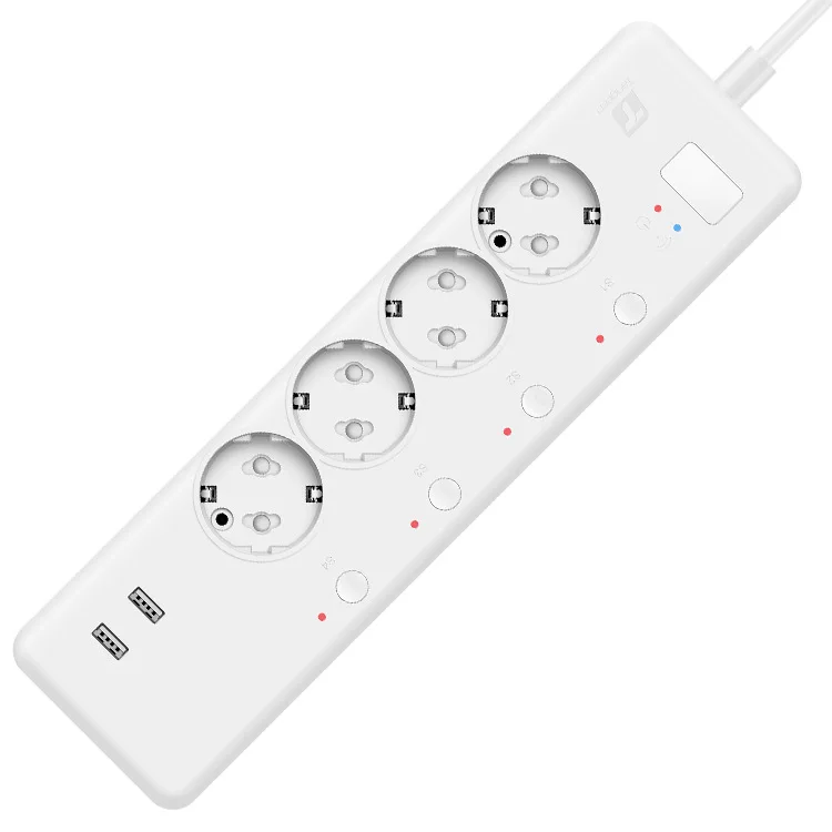 Смарт-удлинитель LEORY с Wi-Fi Евророзетка 4 порта 2 USB-порта | Электроника
