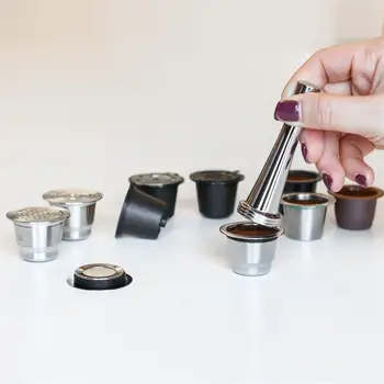 4PCS/Set Nespresso Stainless Steel Refillable Coffee Capsule Coffee Tamper Reusable Coffee Pod Business Birthday Coffeeware Gift
4PCS/Set Nespresso Stainless Steel Refillable Coffee Capsule Coffee Tamper Reusable Coffee Pod Business Birthday Coffeeware Gift