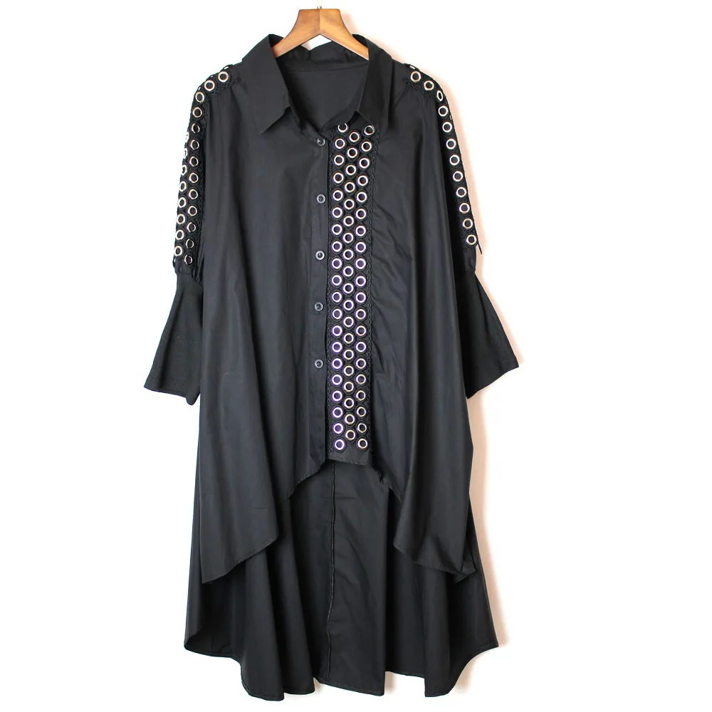 Punk style Fashion New Women 2019 Summer Turn-down Collar Full Sleeve Loose Shirt Female Sequined Solid Color Blouse
Punk style Fashion New Women 2019 Summer Turn-down Collar Full Sleeve Loose Shirt Female Sequined Solid Color Blouse