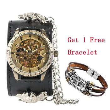 Bronze Skeleton Watch Self Winding Mechanical Mens Watch Gun Chain Design Leather Wristwatch Transparent Man Automatic Timepiece
Bronze Skeleton Watch Self Winding Mechanical Mens Watch Gun Chain Design Leather Wristwatch Transparent Man Automatic Timepiece