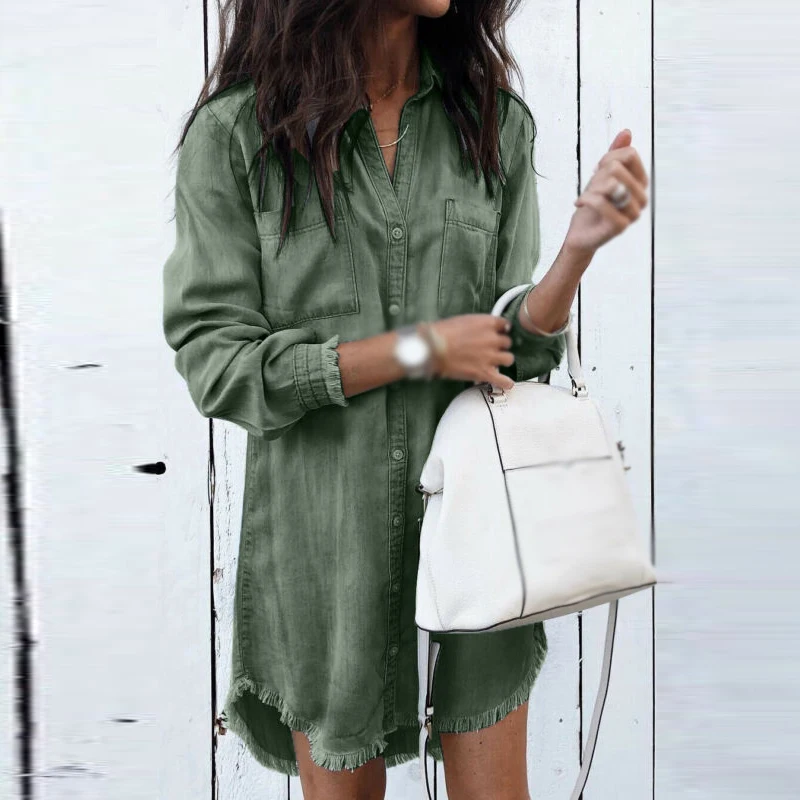 Womens shirt Button Pocket Summer Long Sleeve Tassel Tops Blouse Sunscreen Spring Autumn solid color ladies long shirt chemise
Womens shirt Button Pocket Summer Long Sleeve Tassel Tops Blouse Sunscreen Spring Autumn solid color ladies long shirt chemise