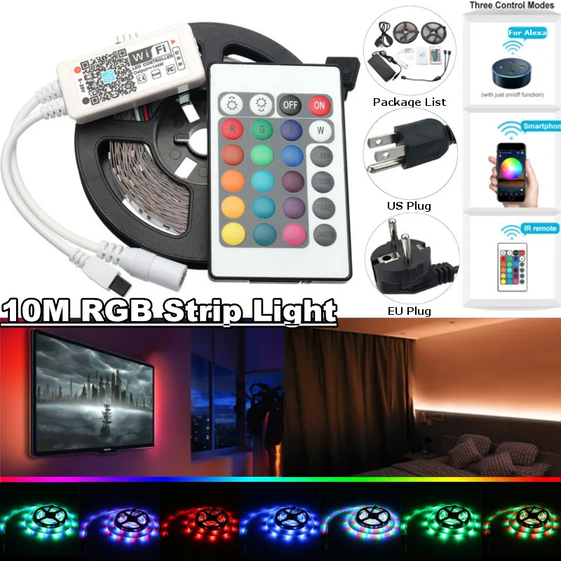 10M Flexible RGB LED Strip Light+Controller+ DC12V Adapter Set SMD2835 Smart WIFI for Alexa Google Home Control Non-waterproof
10M Flexible RGB LED Strip Light+Controller+ DC12V Adapter Set SMD2835 Smart WIFI for Alexa Google Home Control Non-waterproof