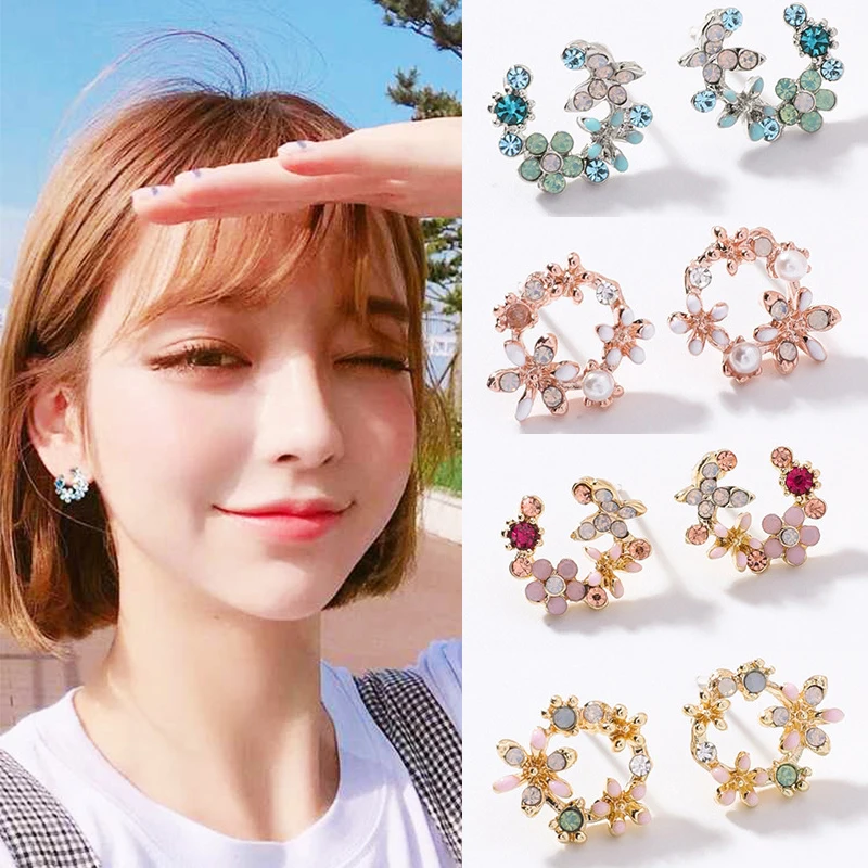 Allergy Free 2018 Korean Sweet Flower Shell Small Cirlce New Colorful Rhinestone Wreath Stud Earring Wedding 1Pair
Allergy Free 2018 Korean Sweet Flower Shell Small Cirlce New Colorful Rhinestone Wreath Stud Earring Wedding 1Pair