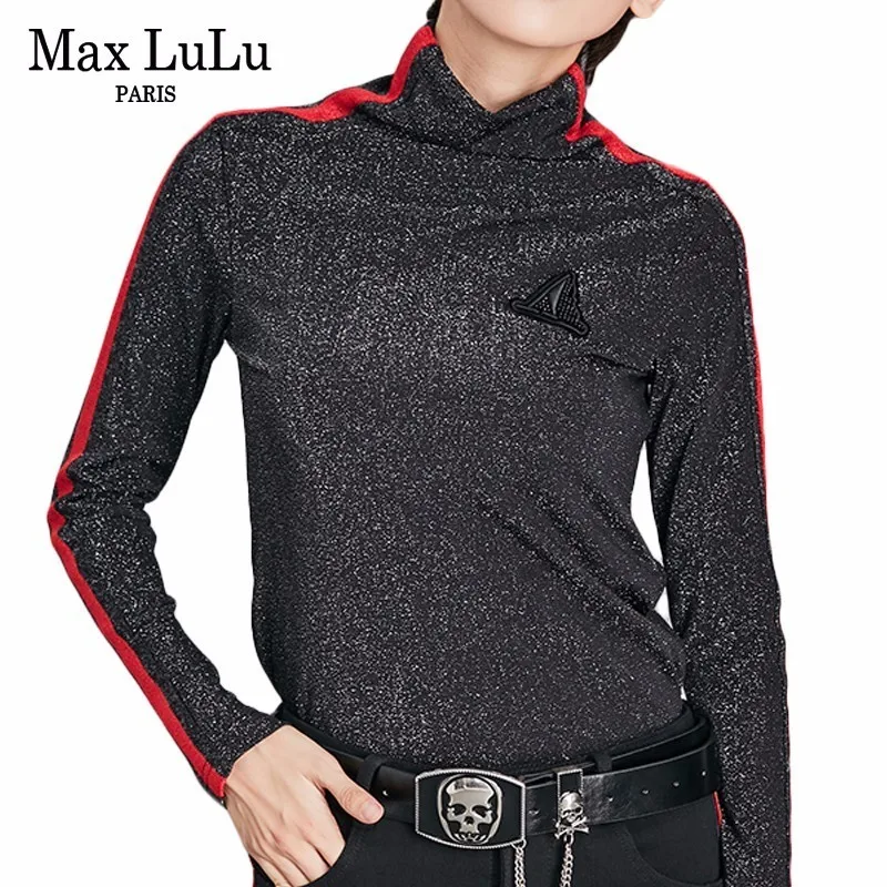 Max LuLu 2018 Korean Style Knitted Ladies Winter Sexy Tops Tees Womens Striped Turtleneck T Shirts Slim Fit Female Casual Tshirt
Max LuLu 2018 Korean Style Knitted Ladies Winter Sexy Tops Tees Womens Striped Turtleneck T Shirts Slim Fit Female Casual Tshirt