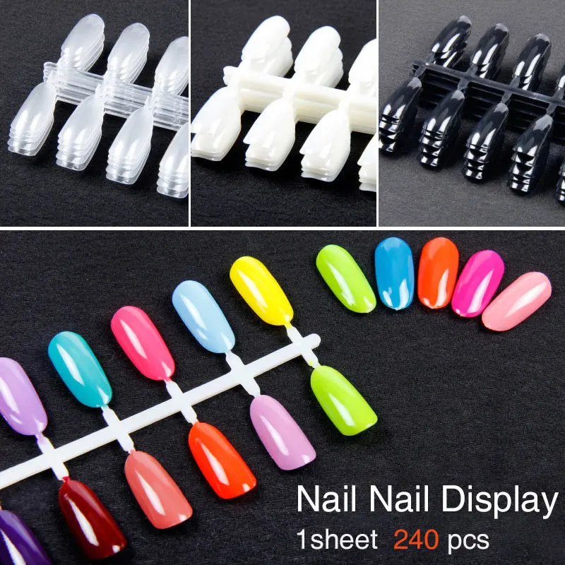 240pcs/Set Nail Art False Tips Practice Display Transparent Natural And Black Color False Nail Tips Manicure
240pcs/Set Nail Art False Tips Practice Display Transparent Natural And Black Color False Nail Tips Manicure