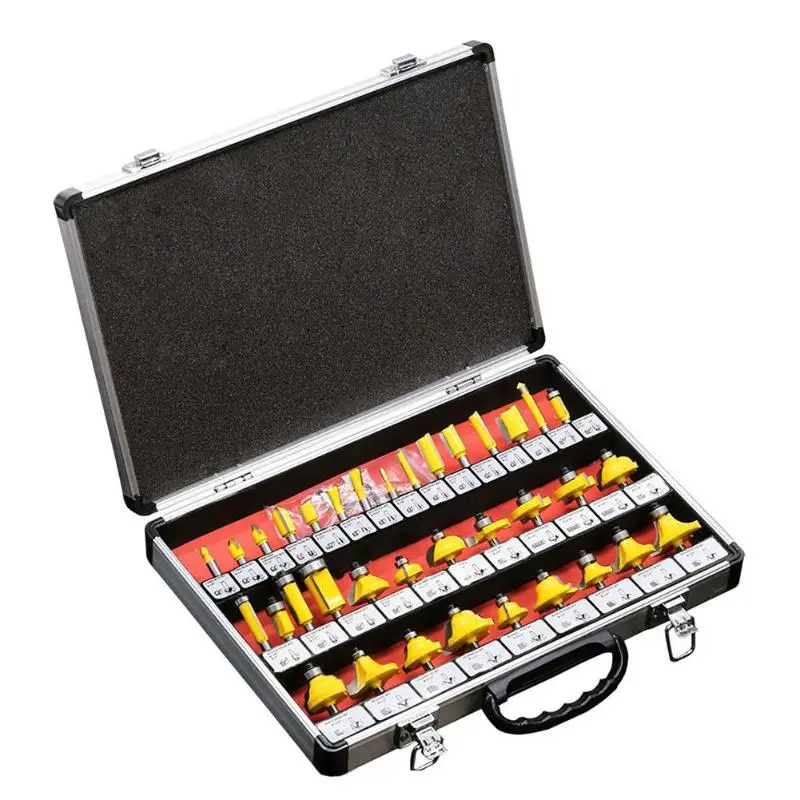 35pcs/set 1/4in Handle Wood Router Bit Mill Engraving Trim Woodworking Milling Cutter Trimmer Adapter
35pcs/set 1/4in Handle Wood Router Bit Mill Engraving Trim Woodworking Milling Cutter Trimmer Adapter