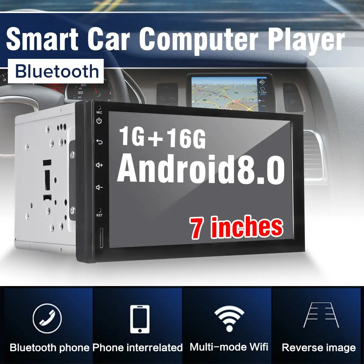 Audew 7'' Android 8.0 Car Radio Stereo GPS Navigation bluetooth USB SD 2 Din Touchs Car Audio Player Autoradio Multimedia Player
Audew 7'' Android 8.0 Car Radio Stereo GPS Navigation bluetooth USB SD 2 Din Touchs Car Audio Player Autoradio Multimedia Player